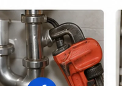 Plumbing repair with wrench